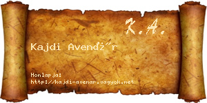 Kajdi Avenár névjegykártya